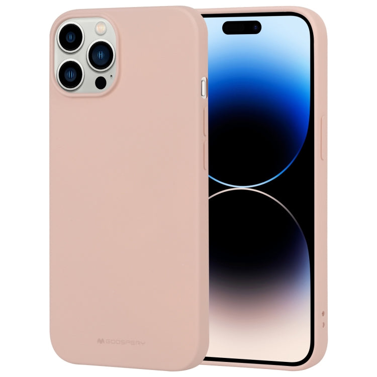For iPhone 14 Pro Max GOOSPERY SOFT FEELING Liquid TPU Phone Case (Light Pink) - HoMEdemic™ 