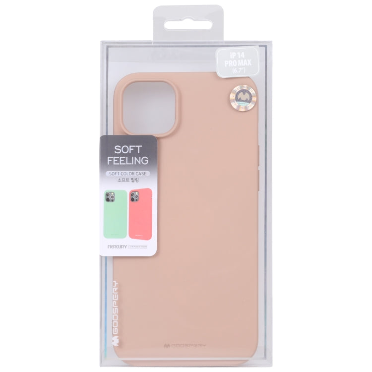 For iPhone 14 Pro Max GOOSPERY SOFT FEELING Liquid TPU Phone Case (Light Pink) - HoMEdemic™ 