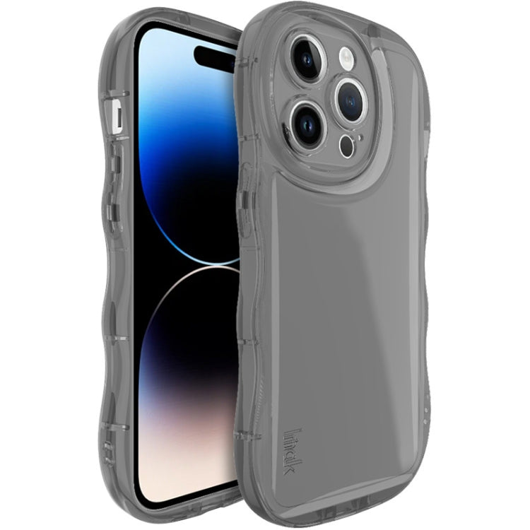 For iPhone 14 Pro Max IMAK Wave Bubble Soft Shockproof Phone Case(Transparent Black) - HoMEdemic™ 