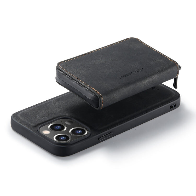 For iPhone 14 Pro Max JEEHOOD Magnetic Zipper Wallet Leather Phone Case (Black) - HoMEdemic™ 