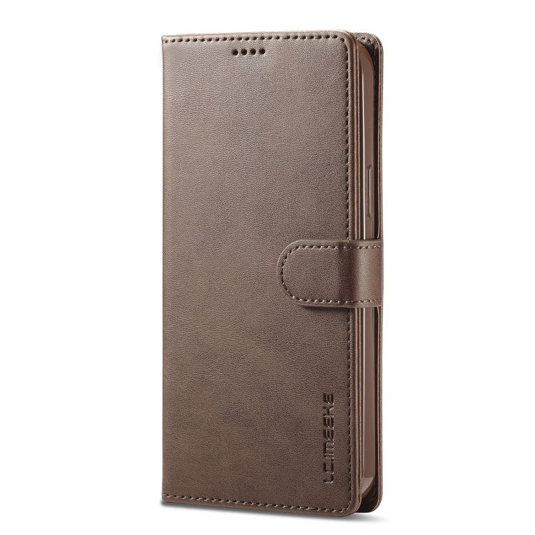 For iPhone 14 Pro Max LC.IMEEKE Calf Texture Horizontal Flip Leather Case (Brown) - HoMEdemic™ 