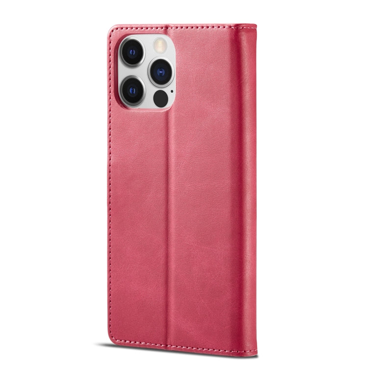 For iPhone 14 Pro Max LC.IMEEKE Calf Texture Horizontal Flip Leather Case (Red) - HoMEdemic™ 