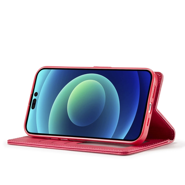 For iPhone 14 Pro Max LC.IMEEKE Calf Texture Horizontal Flip Leather Case (Red) - HoMEdemic™ 