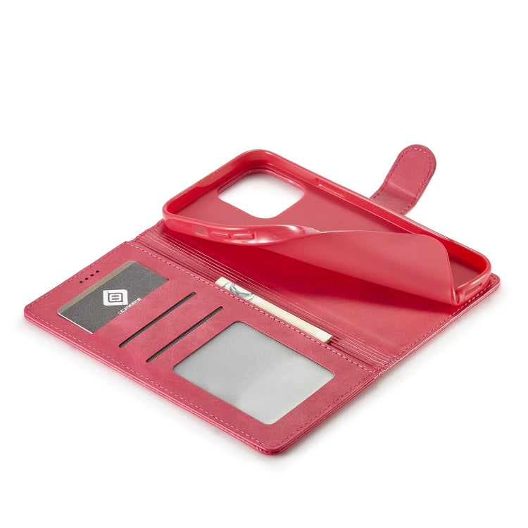 For iPhone 14 Pro Max LC.IMEEKE Calf Texture Horizontal Flip Leather Case (Red) - HoMEdemic™ 