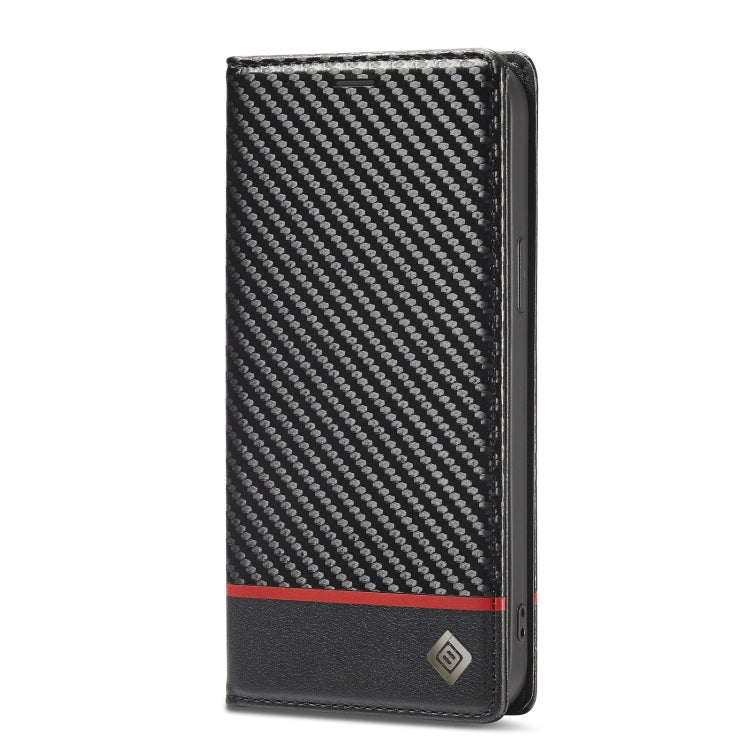 For iPhone 14 Pro Max LC.IMEEKE Carbon Fiber PU + TPU Leather Case (Horizontal Black) - HoMEdemic™ 