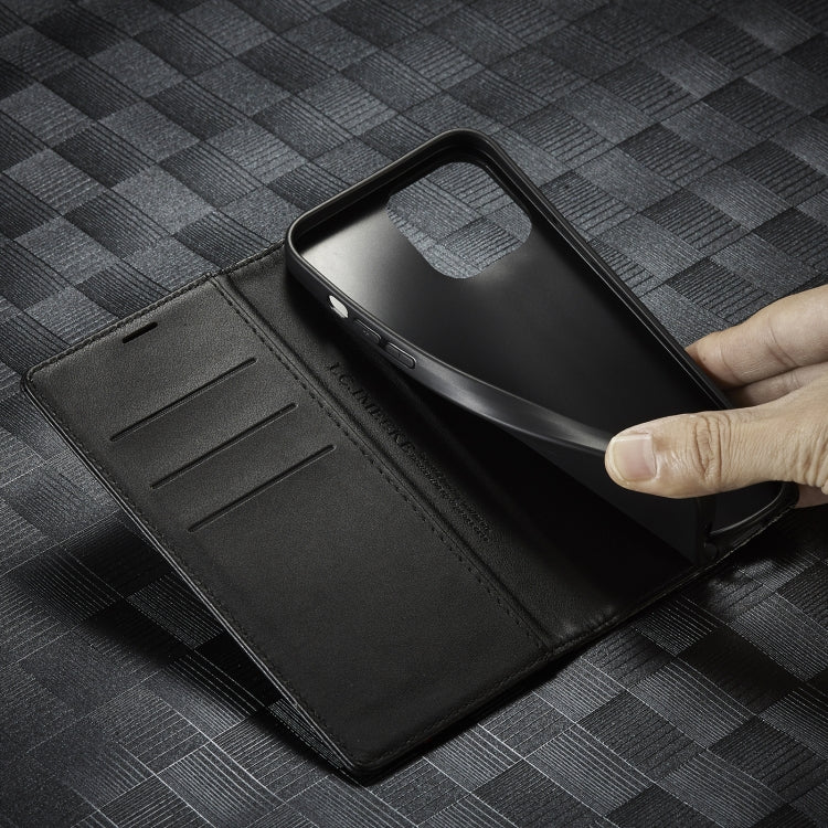 For iPhone 14 Pro Max LC.IMEEKE Carbon Fiber PU + TPU Leather Case (Horizontal Black) - HoMEdemic™ 