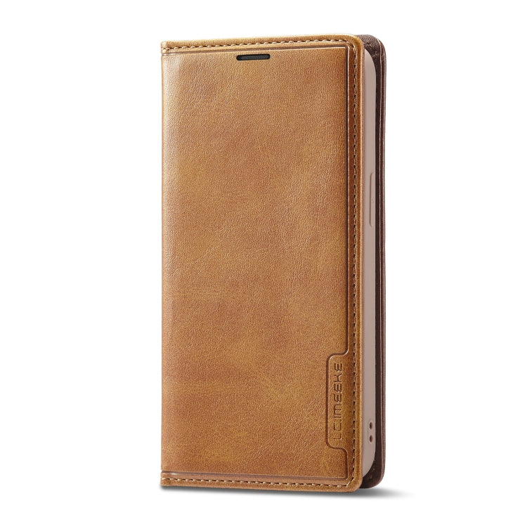 For iPhone 14 Pro Max LC.IMEEKE LC-001 Color Matching Frosted Leather Phone Case (Brown) - HoMEdemic™ 