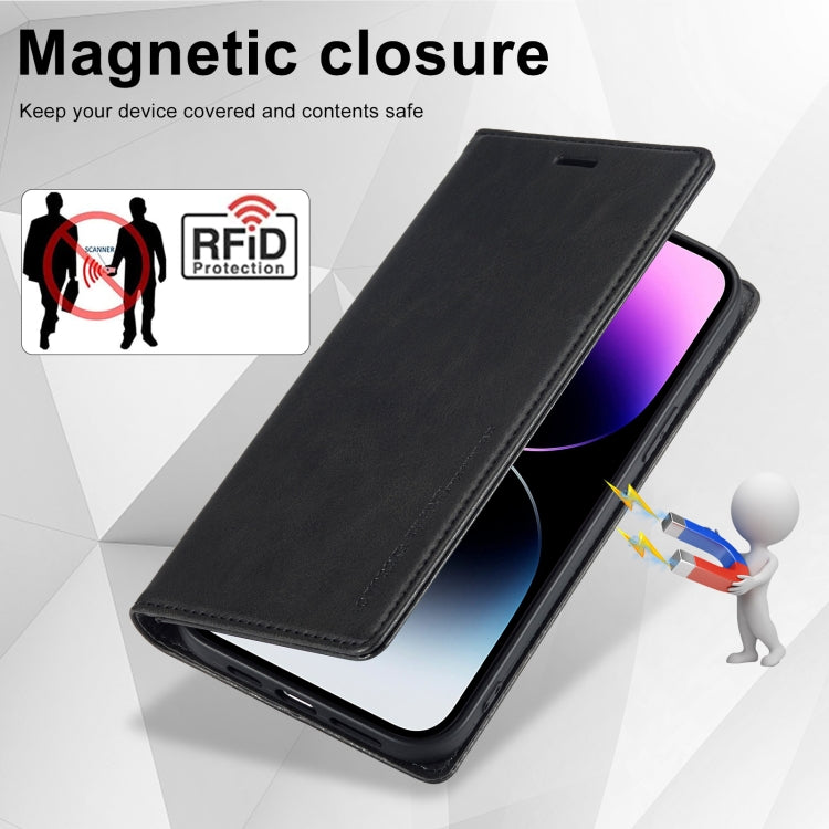 For iPhone 14 Pro Max LC.IMEEKE RFID Anti-theft Leather Phone Case(Black) - HoMEdemic™ 