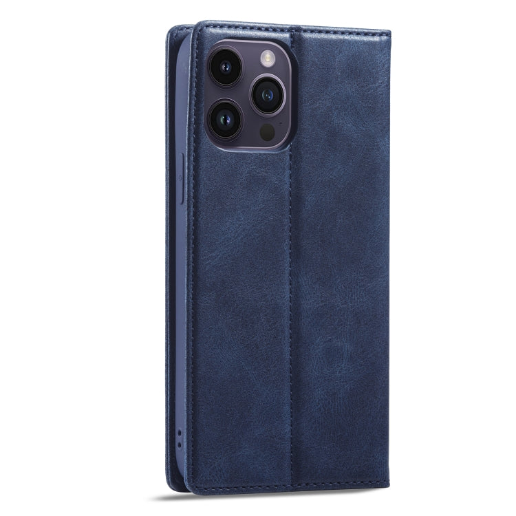 For iPhone 14 Pro Max LC.IMEEKE RFID Anti-theft Leather Phone Case(Blue) - HoMEdemic™ 