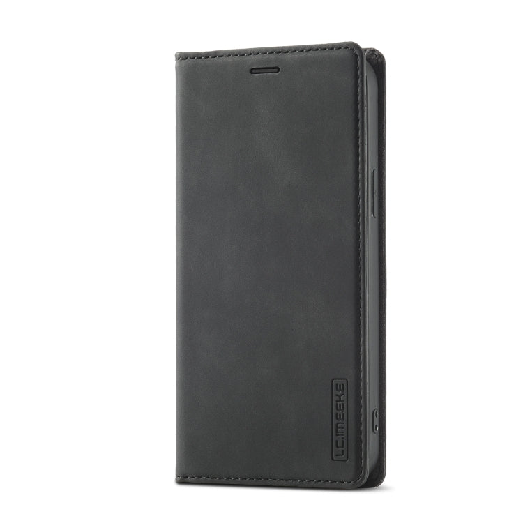 For iPhone 14 Pro Max LC.IMEEKE Strong Magnetic Leather Phone Case with Holder & Card Slots & Wallet (Black) - HoMEdemic™ 