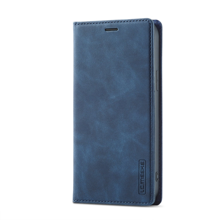 For iPhone 14 Pro Max LC.IMEEKE Strong Magnetic Leather Phone Case with Holder & Card Slots & Wallet (Blue) - HoMEdemic™ 