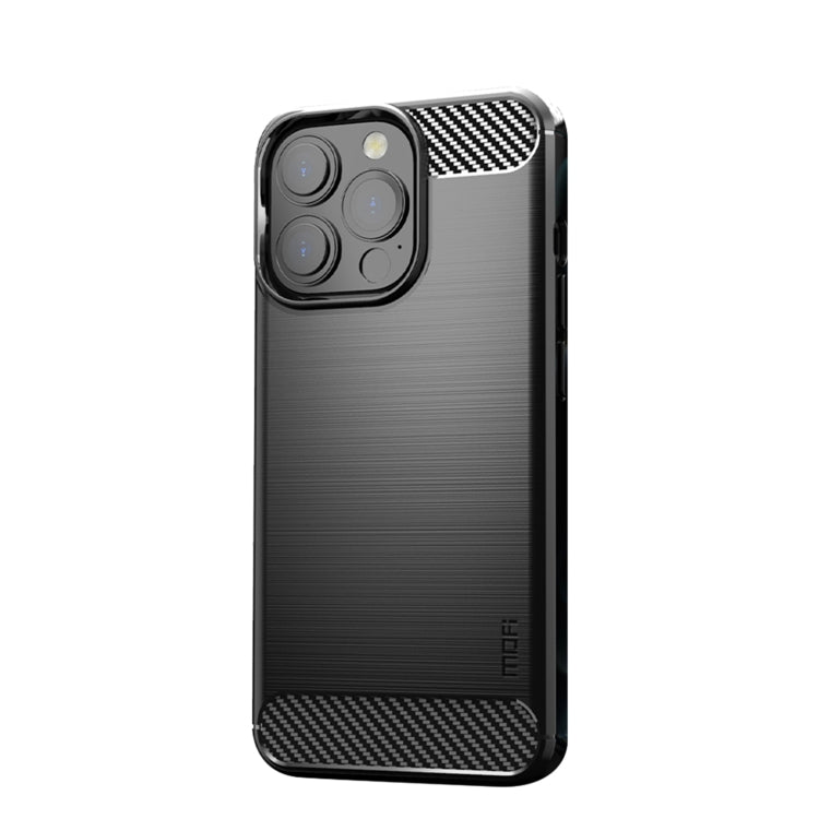 For iPhone 14 Pro Max MOFI Gentleness Brushed Texture Carbon Fiber TPU Phone Case (Black) - HoMEdemic™ 