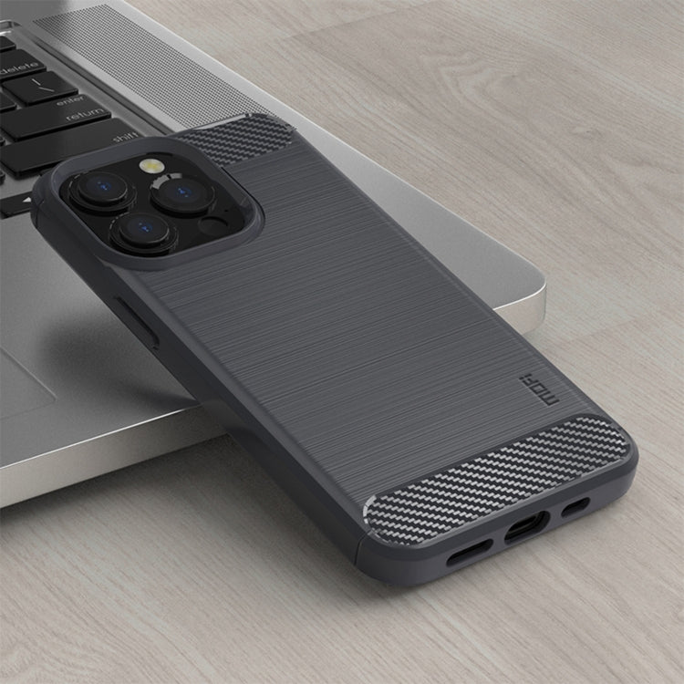 For iPhone 14 Pro Max MOFI Gentleness Brushed Texture Carbon Fiber TPU Phone Case (Gray) - HoMEdemic™ 