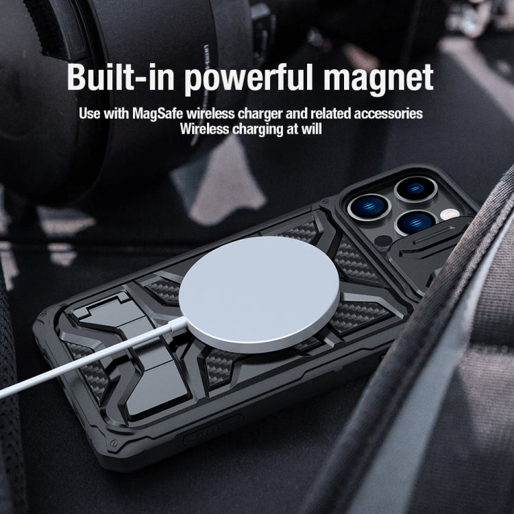 For iPhone 14 Pro Max NILLKIN Sliding Camera Cover Design TPU + PC Magnetic Phone Case(Blue) - HoMEdemic™ 
