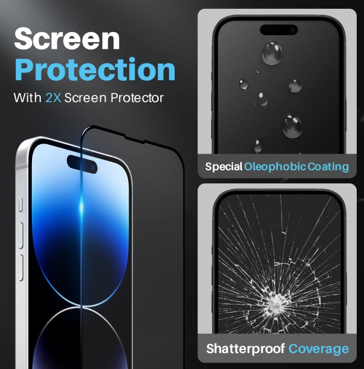 For iPhone 14 Pro Max NORTHJO 5 in 1 Clear Phone Case with 2pcs Screen Film + 2pcs Rear Lens Film - HoMEdemic™ 