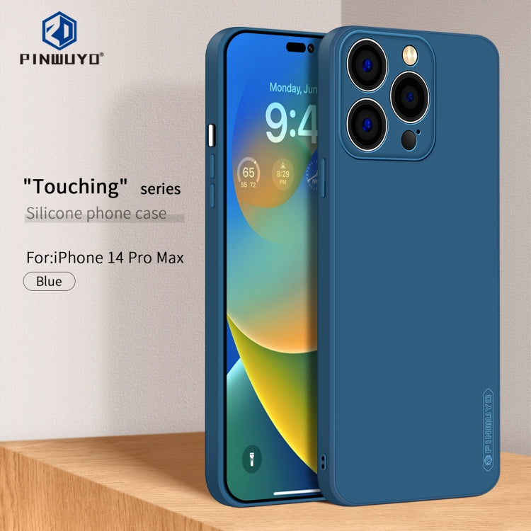 For iPhone 14 Pro Max PINWUYO Sense Series Liquid Silicone TPU Phone Case (Blue) - HoMEdemic™ 