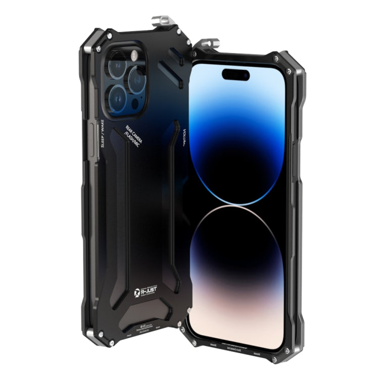 For iPhone 14 Pro Max R-JUST RJ17 Shockproof Armor Metal Phone Case(Black) - HoMEdemic™ 