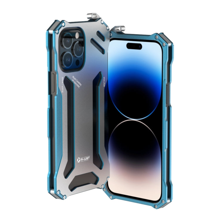 For iPhone 14 Pro Max R-JUST RJ17 Shockproof Armor Metal Phone Case(Blue) - HoMEdemic™ 