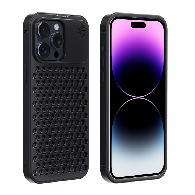 For iPhone 14 Pro Max R-JUST RJ58 Aromatherapy Metal Cooling Phone Case(Black) - HoMEdemic™ 
