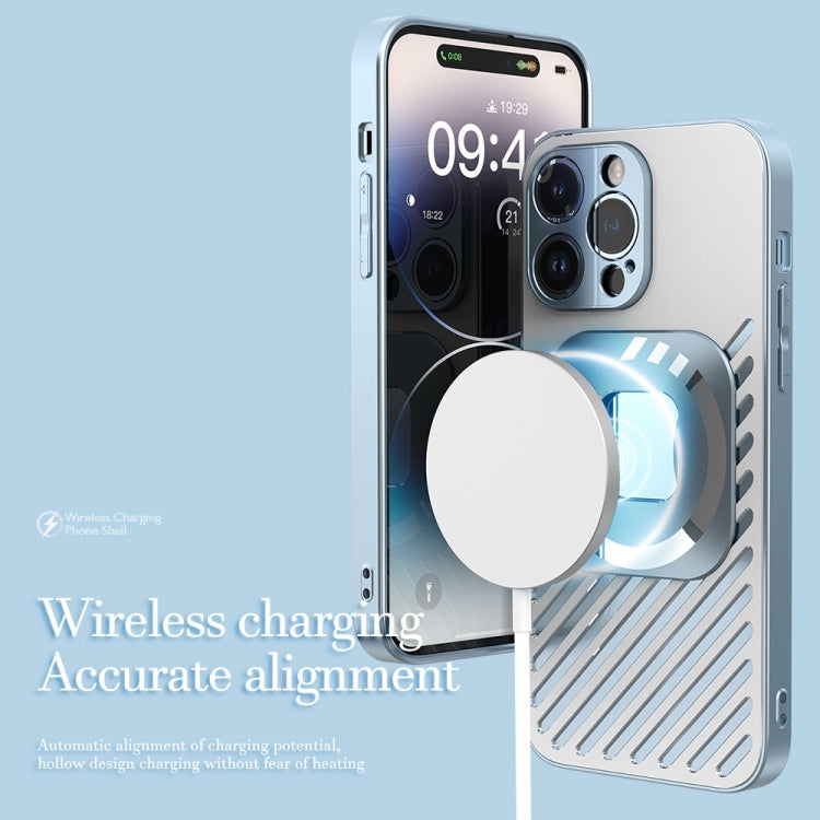 For iPhone 14 Pro Max R-JUST Square Round Mirror PC+TPU Phone Case(Blue) - HoMEdemic™ 