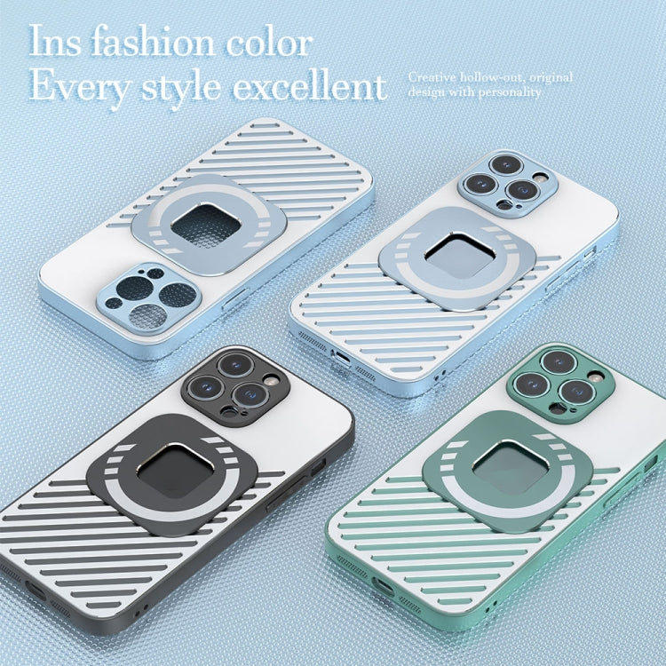 For iPhone 14 Pro Max R-JUST Square Round Mirror PC+TPU Phone Case(Green) - HoMEdemic™ 
