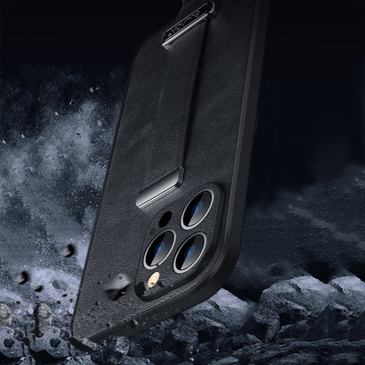 For iPhone 14 Pro Max SULADA Cool Series PC + Leather Texture Skin Feel Phone Case(Blue) - HoMEdemic™ 