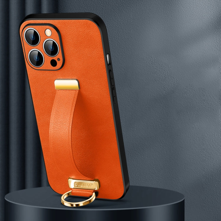 For iPhone 14 Pro Max SULADA Cool Series PC + Leather Texture Skin Feel Phone Case(Orange) - HoMEdemic™ 