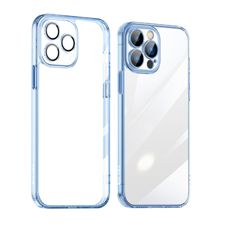 For iPhone 14 Pro Max SULADA Crystal Steel Series TPU Transparent Phone Case(Blue) - HoMEdemic™ 