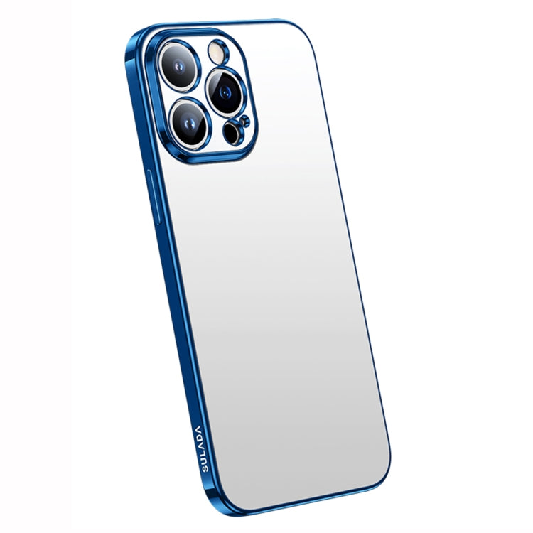For iPhone 14 Pro Max SULADA Electroplating Frosted All-inclusive TPU Phone Case(Blue) - HoMEdemic™ 