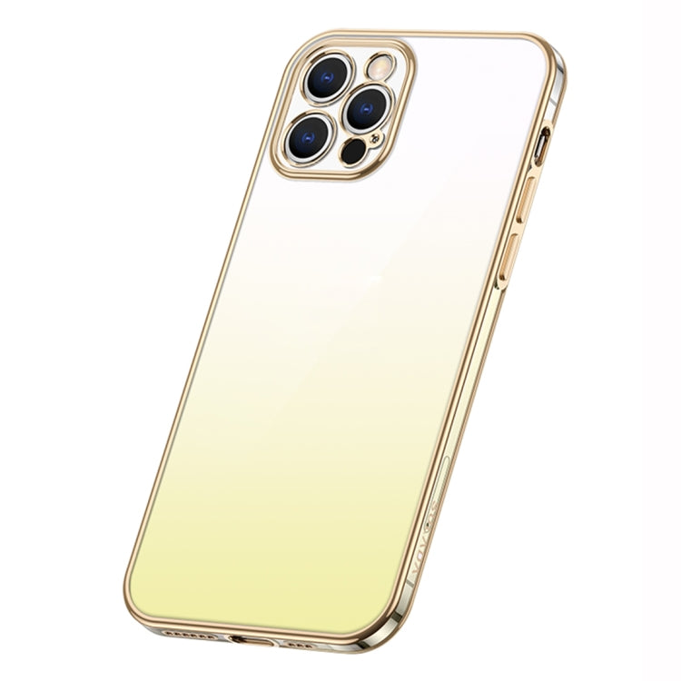 For iPhone 14 Pro Max SULADA Iridescence Series Plating Transparent Gradient Phone Case(Gold) - HoMEdemic™ 