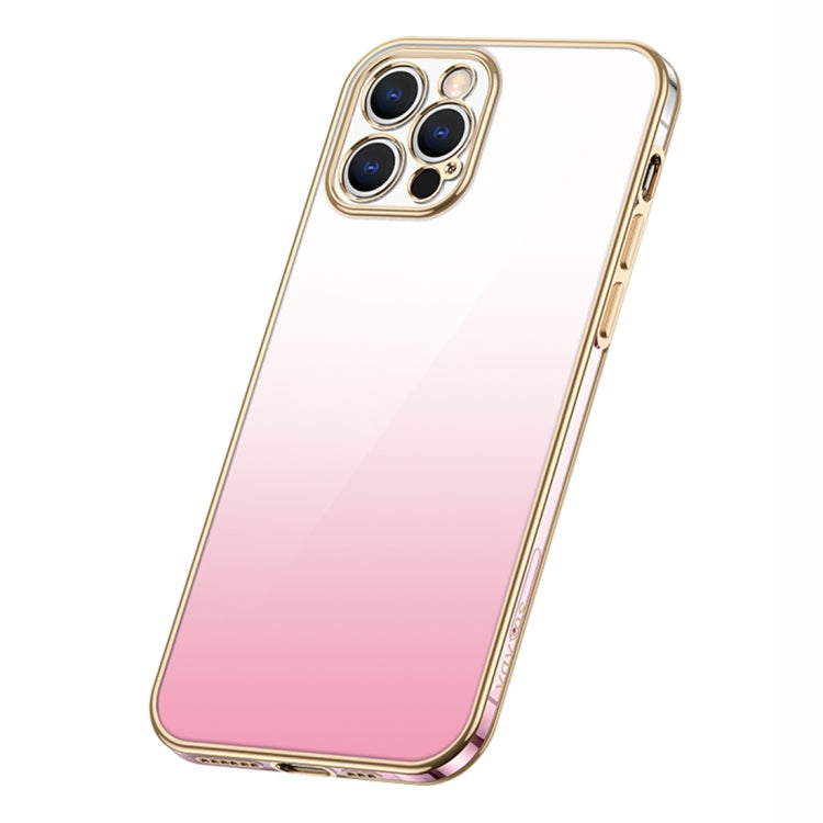 For iPhone 14 Pro Max SULADA Iridescence Series Plating Transparent Gradient Phone Case(Pink) - HoMEdemic™ 