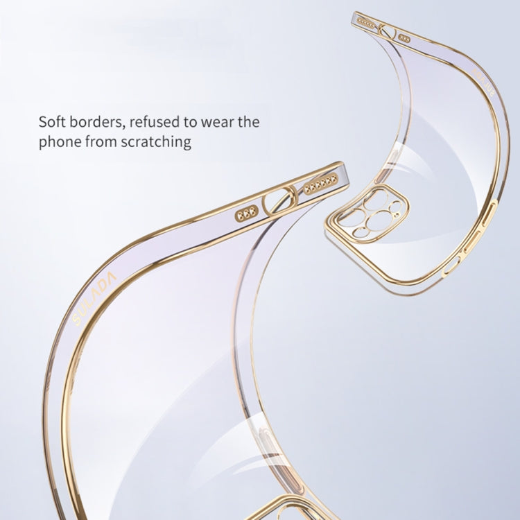 For iPhone 14 Pro Max SULADA Iridescence Series Plating Transparent Gradient Phone Case(Pink) - HoMEdemic™ 