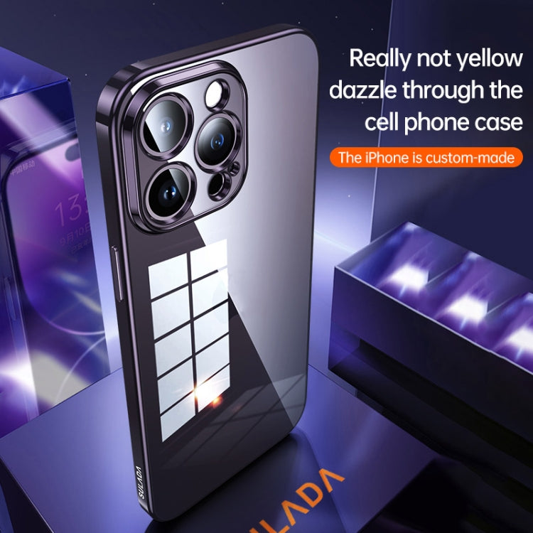 For iPhone 14 Pro Max SULADA Shine Through Series Plating TPU Transparent Phone Protective Case(Dark Purple) - HoMEdemic™ 