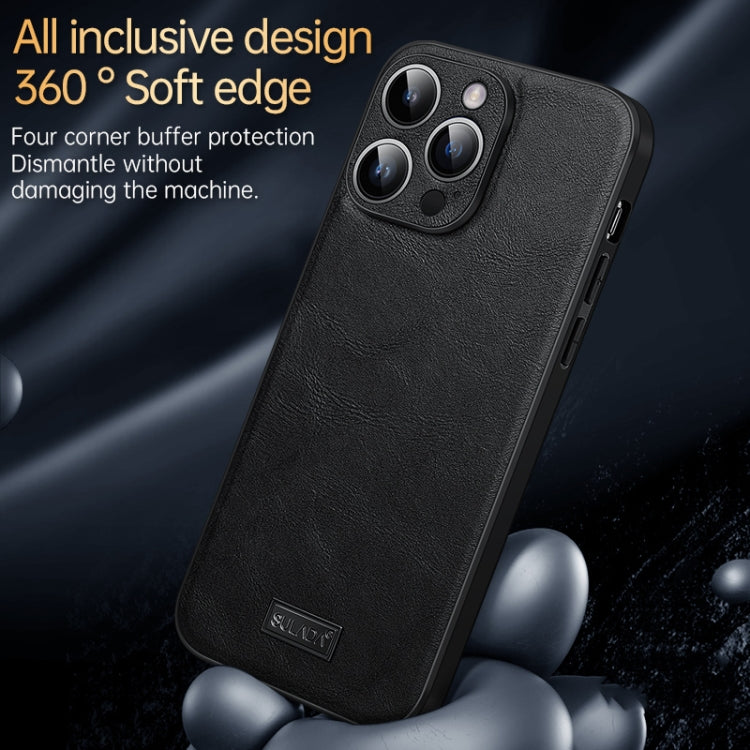 For iPhone 14 Pro Max SULADA Shockproof TPU + Handmade Leather Phone Case(Orange) - HoMEdemic™ 