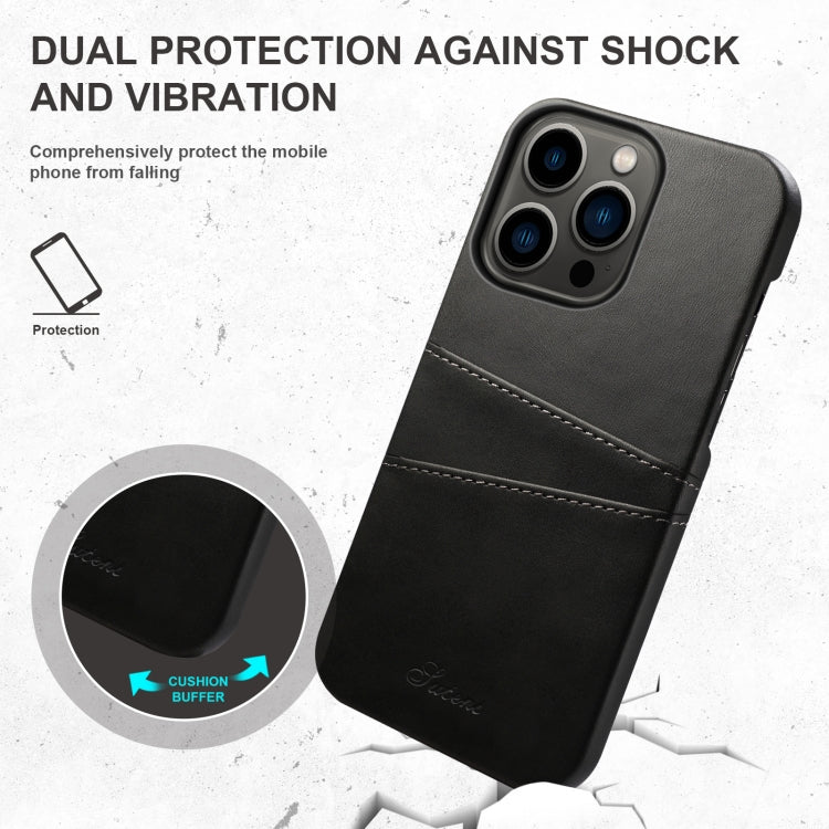For iPhone 14 Pro Max Suteni Calf Texture Card Slots Phone Case (Black) - HoMEdemic™ 