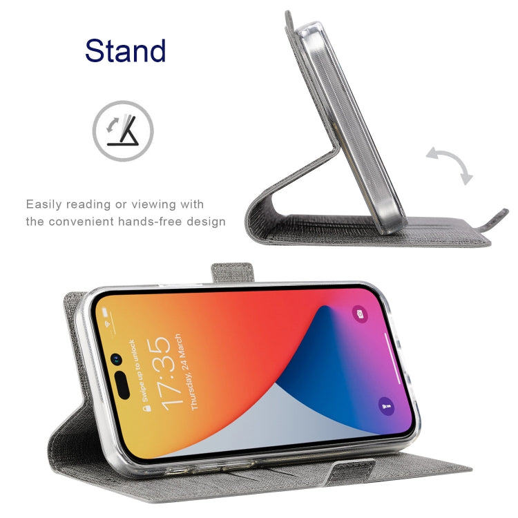 For iPhone 14 Pro Max ViLi K Series Dual-side Buckle Magsafe Leather Phone Case(Grey) - HoMEdemic™ 