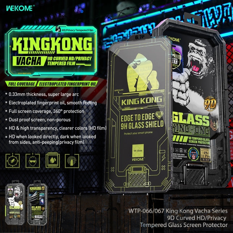 For iPhone 14 Pro Max WK WTP-066 King Kong Vacha 9D Curved HD Tempered Glass Film(Black) - HoMEdemic™ 