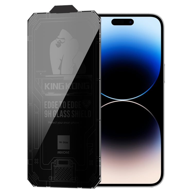 For iPhone 14 Pro Max WK WTP-067 King Kong Vacha 9D Curved Privacy Tempered Glass Film(Black) - HoMEdemic™ 