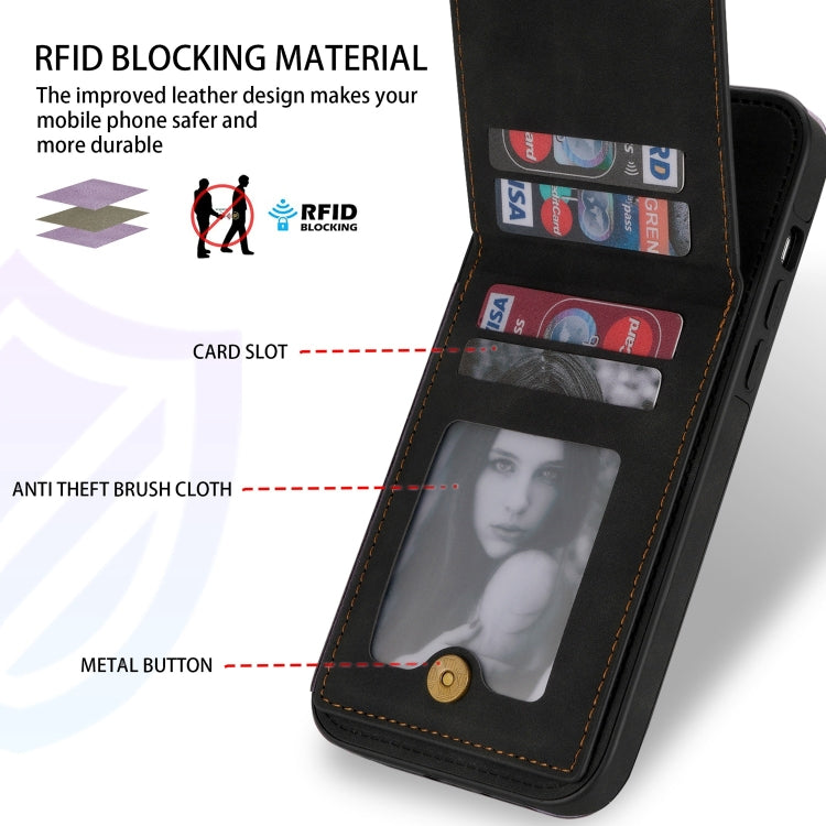 For iPhone 14 Pro N.BEKUS Vertical Flip Card Slot RFID Phone Case(Black) - HoMEdemic™ 