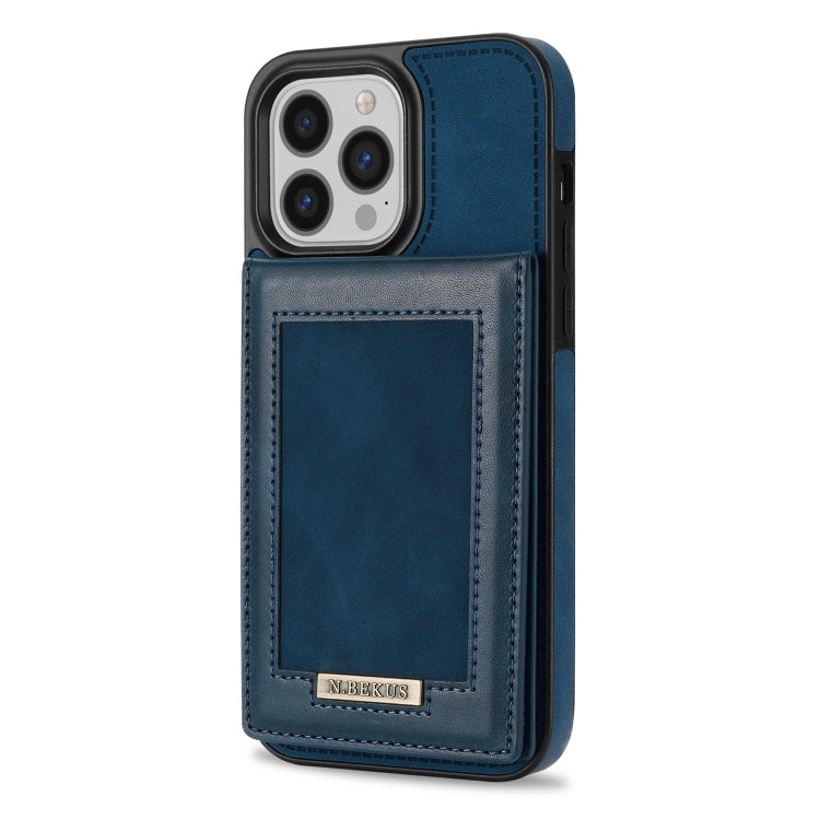 For iPhone 14 Pro N.BEKUS Vertical Flip Card Slot RFID Phone Case(Blue) - HoMEdemic™ 
