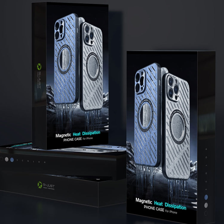 For iPhone 14 Pro R-JUST RJ57 CD Pattern MagSafe Cooling Phone Case(Silver) - HoMEdemic™ 