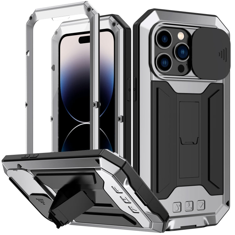 For iPhone 14 Pro R-JUST Shockproof Life Waterproof Dust-proof Case(Silver) - HoMEdemic™ 