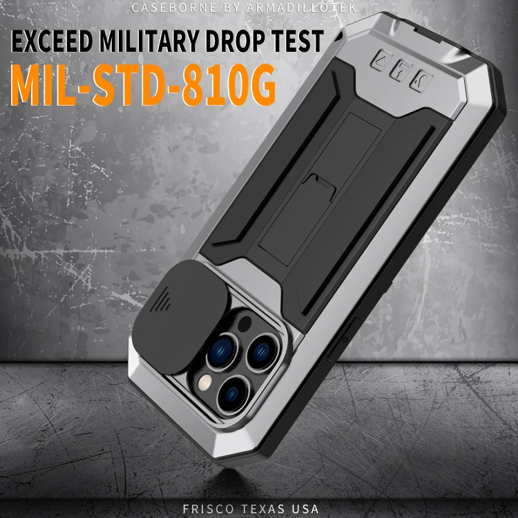 For iPhone 14 Pro R-JUST Shockproof Life Waterproof Dust-proof Case(Silver) - HoMEdemic™ 