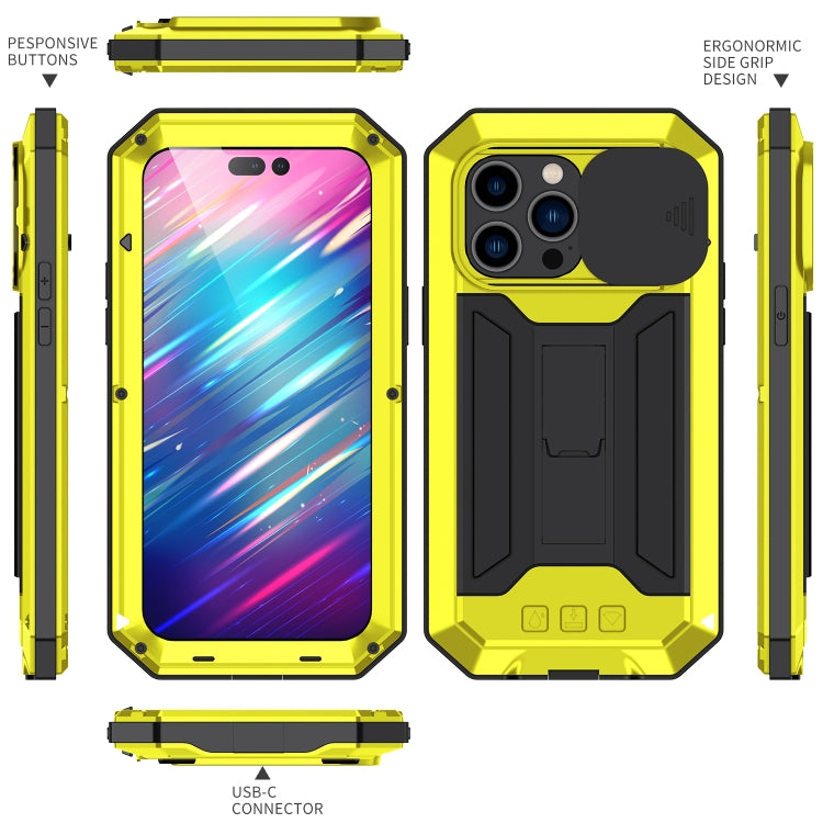 For iPhone 14 Pro R-JUST Shockproof Life Waterproof Dust-proof Case(Yellow) - HoMEdemic™ 