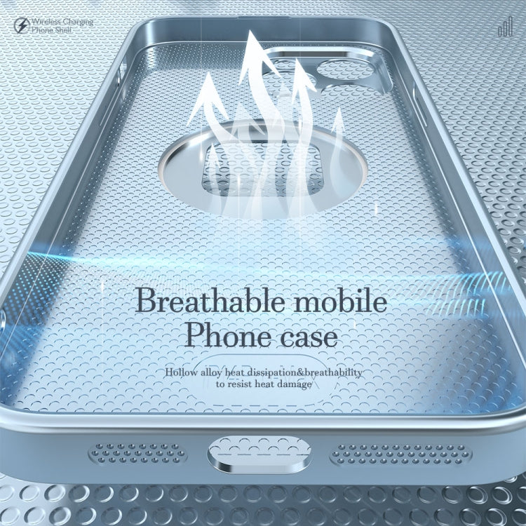 For iPhone 14 Pro R-JUST Square Round Mirror PC+TPU Phone Case(Blue) - HoMEdemic™ 