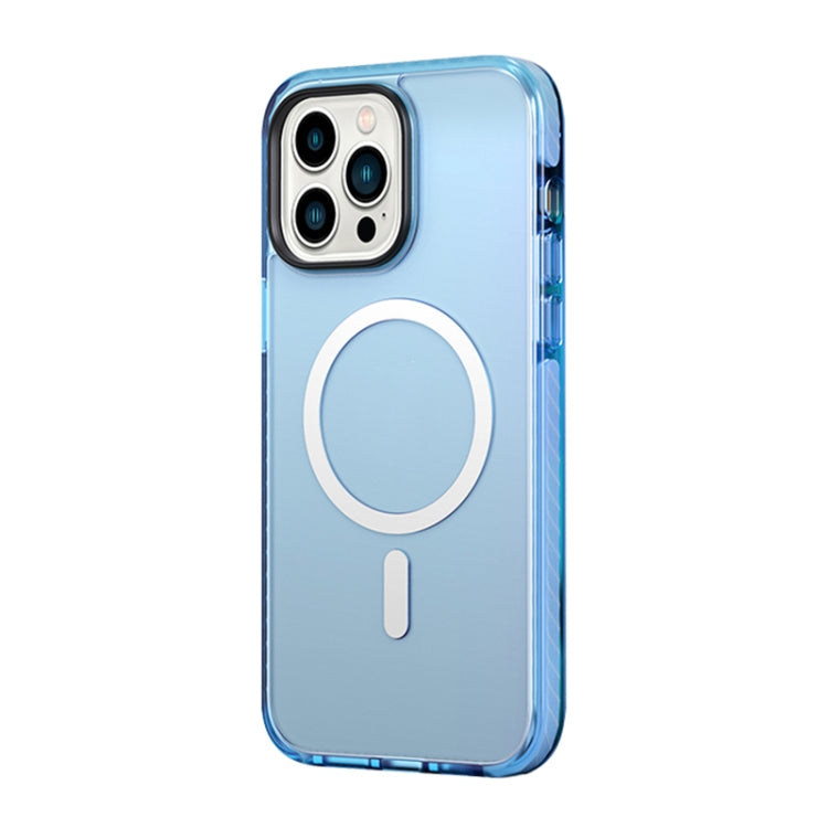 For iPhone 14 Pro ROCK Double-layer Armor Shield MagSafe Magnetic Phone Case(Blue) - HoMEdemic™ 