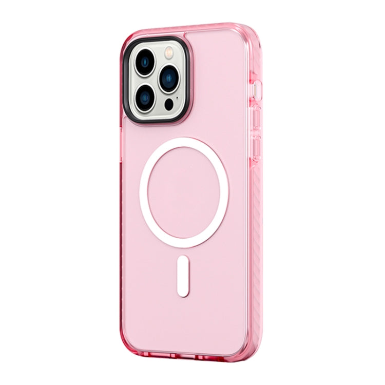 For iPhone 14 Pro ROCK Double-layer Armor Shield MagSafe Magnetic Phone Case(Pink) - HoMEdemic™ 