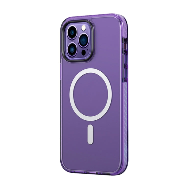 For iPhone 14 Pro ROCK Double-layer Armor Shield MagSafe Magnetic Phone Case(Purple) - HoMEdemic™ 