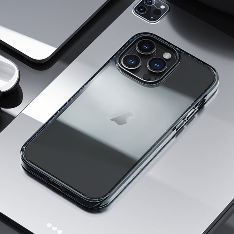 For iPhone 14 Pro Rock Crystal Armor PC Shockproof TPU Phone Case(Transparent Black) - HoMEdemic™ 