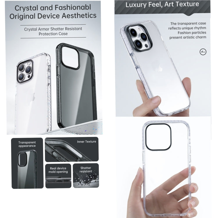 For iPhone 14 Pro Rock Crystal Armor PC Shockproof TPU Phone Case(Transparent Black) - HoMEdemic™ 